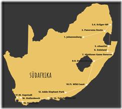 Südafrika Karte Kopie